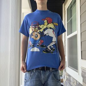 Signal Sport 1994 Taz Baseball Graphic Tee Warner Bros Blue 100% Cotton Size M